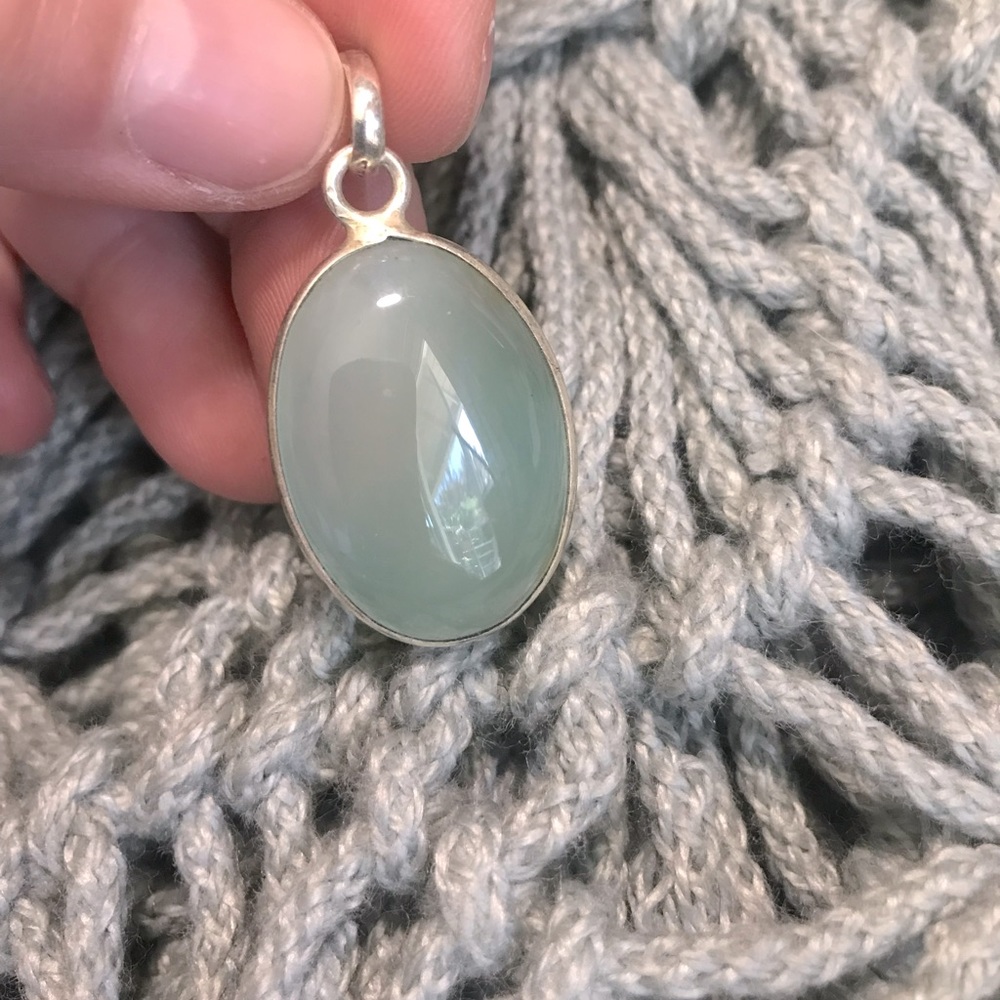 Sage Green Silver Pendant